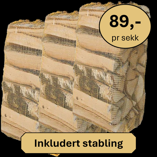 Bjørkeved - best pris: 30 sekker á 89kr